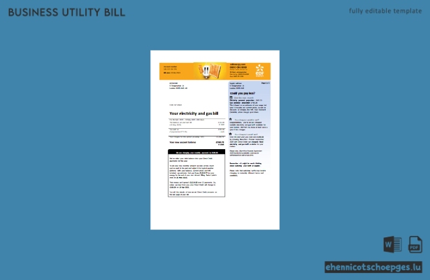 Beispielseite 1 der EDF UK-Geschäftsrechnung